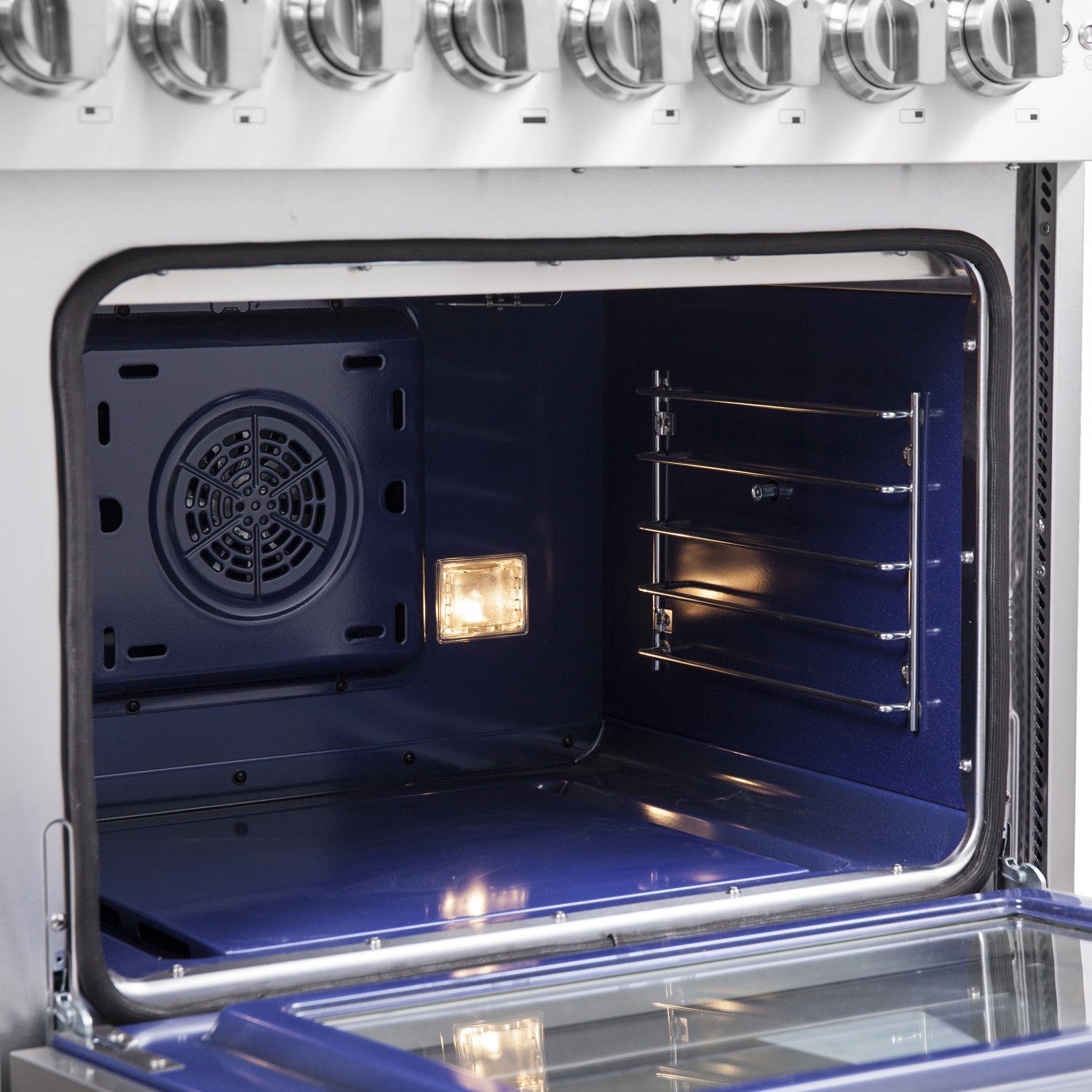 Forno Capriasca 48" Stainless Steel Freestanding Dual Fuel Double Oven Range with True Convection (6.58 Cu. Ft.) - FFSGS6387-48