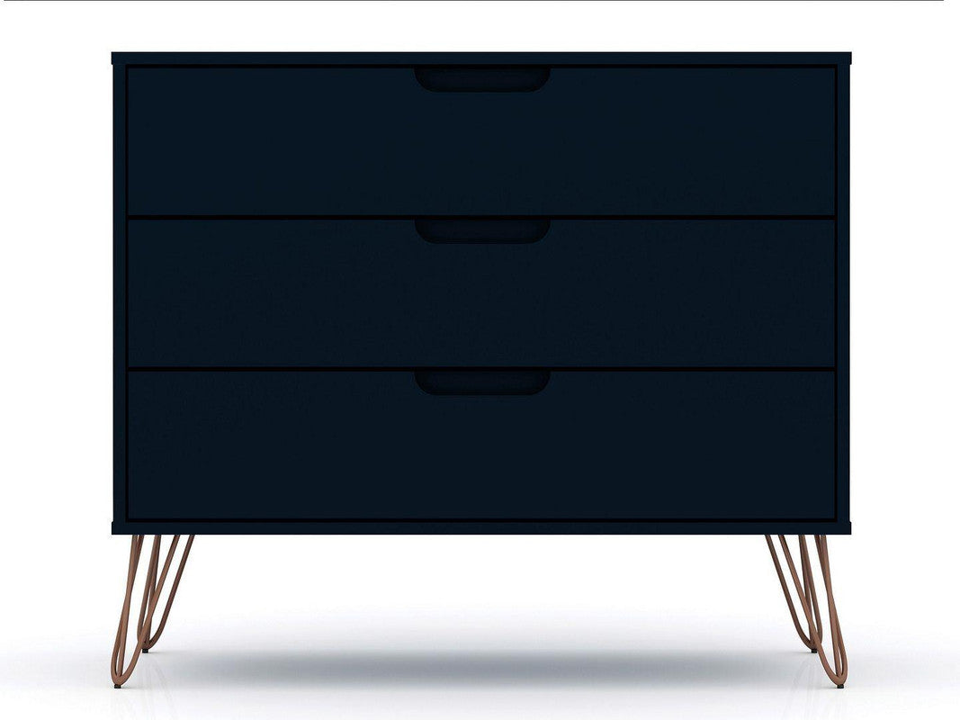 Nuuk 5-Drawer Dresser and 3-Drawer Dresser Set - Midnight Blue