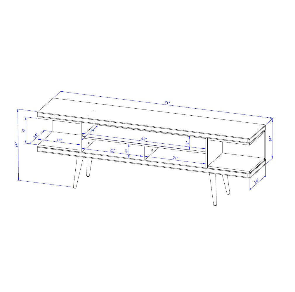Aketi 70" TV Stand - Off White/ Maple Cream