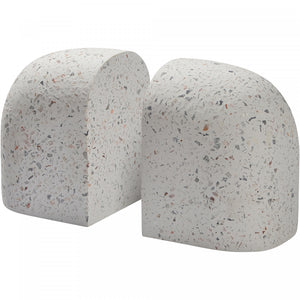 Bruna Bookends - White Speckled - Set of Two