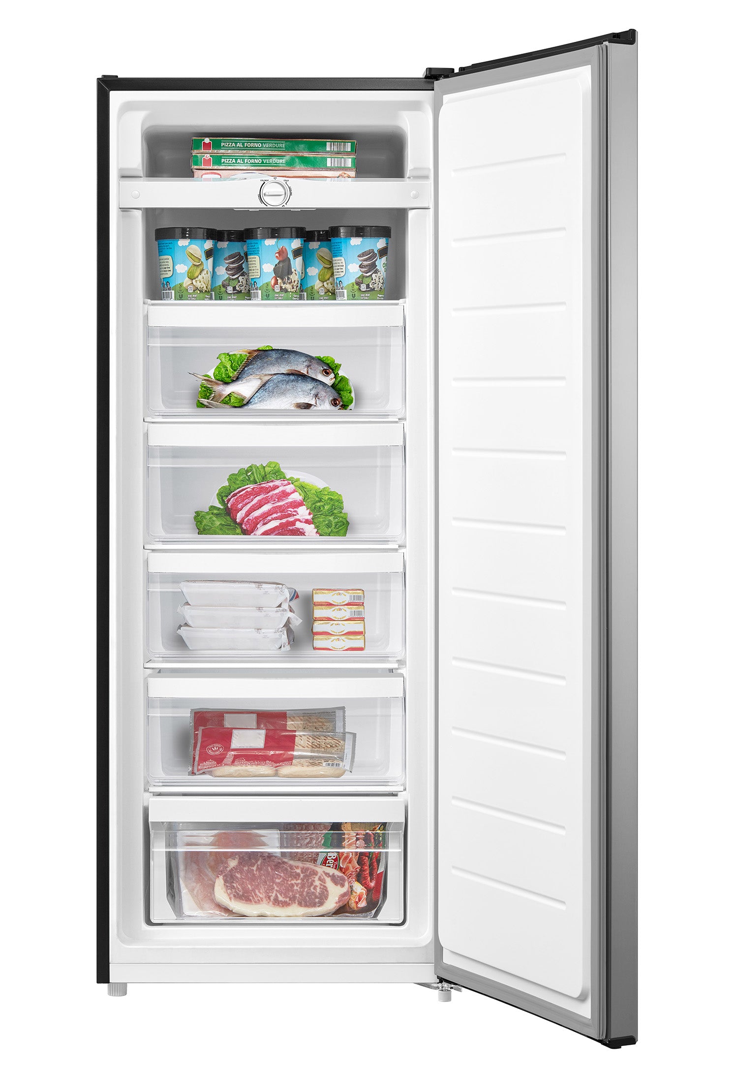 L2 Stainless Steel Upright Freezer and Convertible Fridge (6.9 Cu. Ft) - LRU07B3ASS