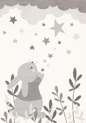 Kids Wishful Bunny Area Rug - 4' X 6' - Cream