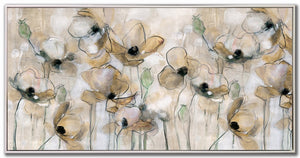 Wild Poppies Wall Art - Beige - 20 X 40