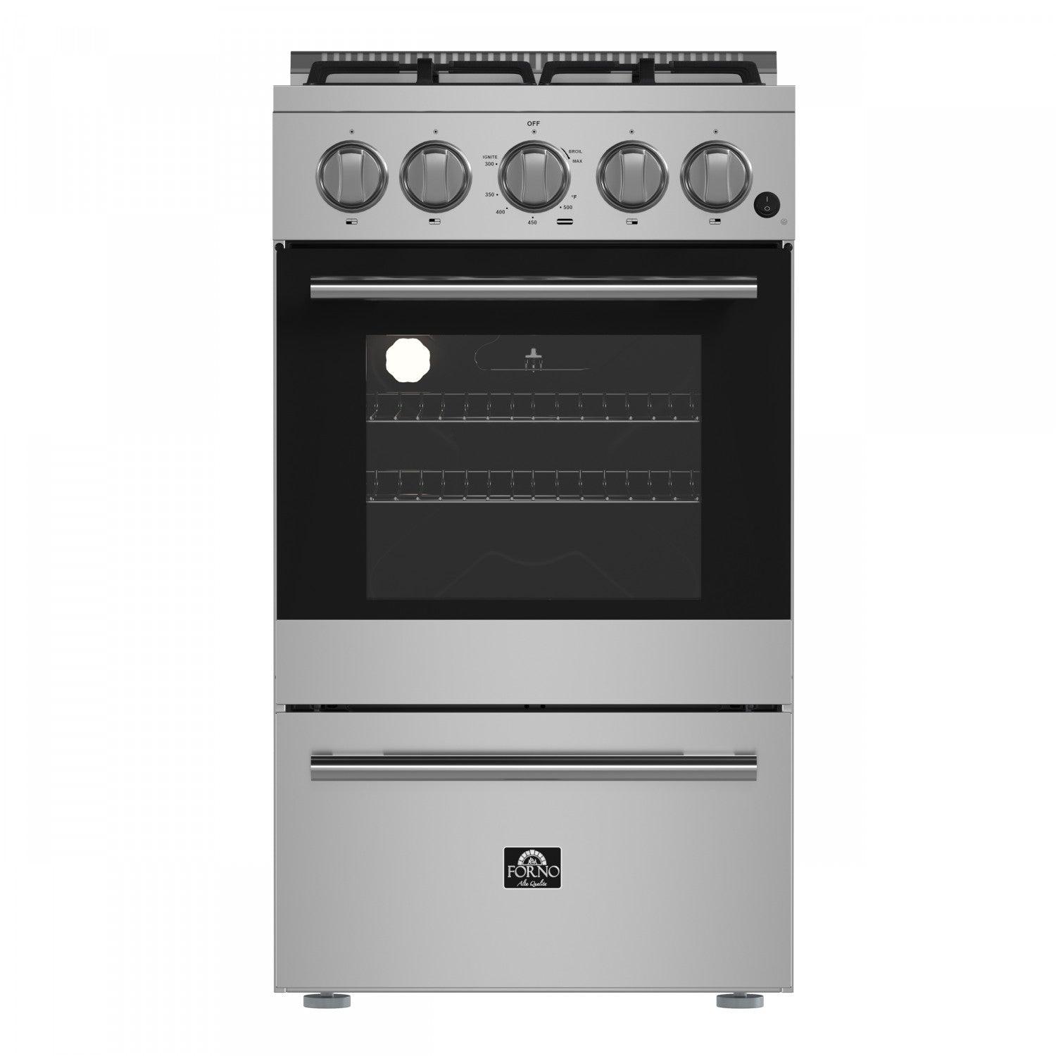 Forno Lamazze 20" Stainless Steel Freestanding Gas Range (2.05 Cu. Ft.) - FFSGS6265-20