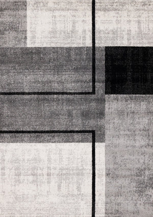 Elise Modern Geometric Area Rug - 5' X 8' - Grey/Black/White