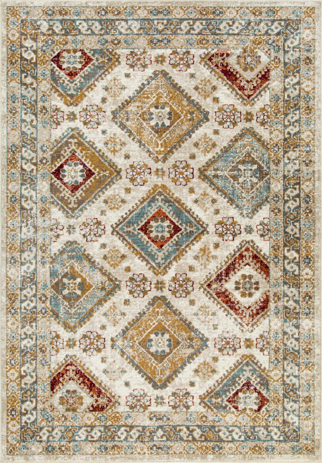 Maisha 7' X 9' Area Rug - Cream/Grey/Taupe