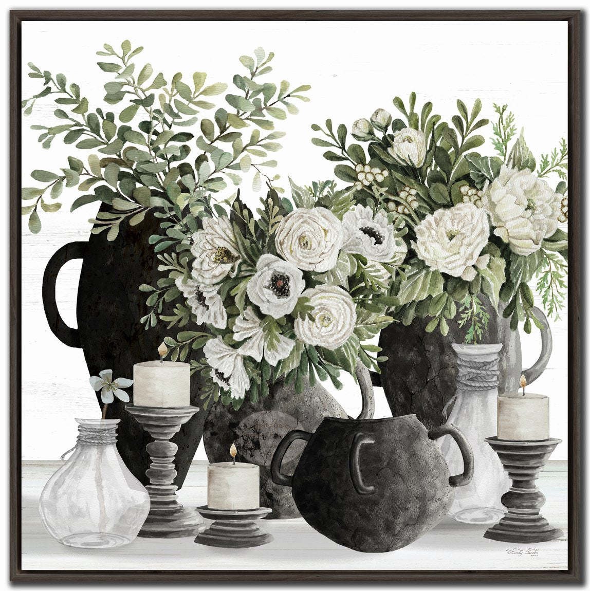 Tabletop Grace I Wall Art - White/Black - 30 X 30