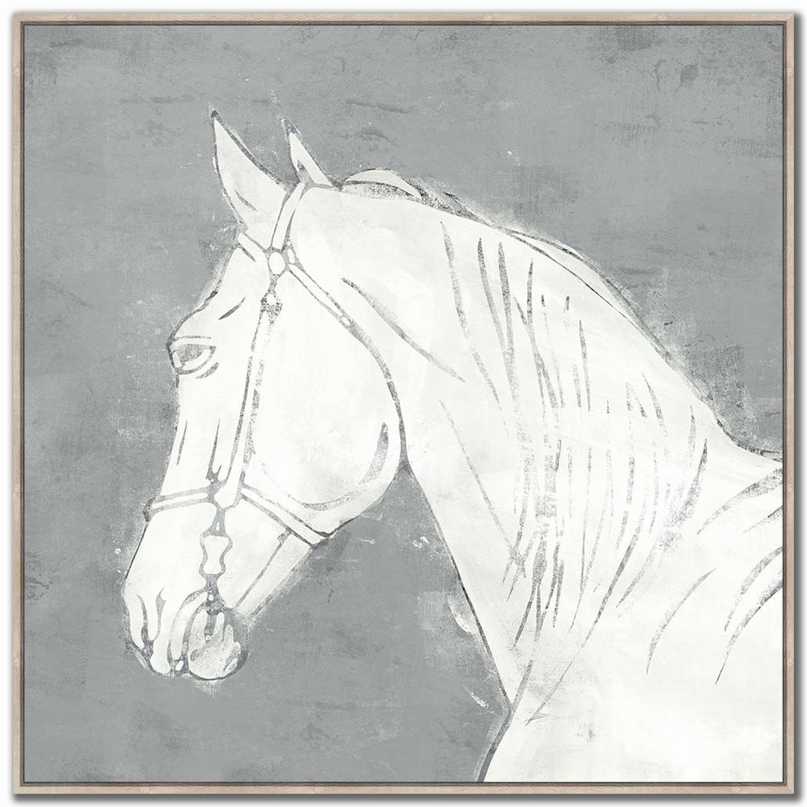 Equine Outline II Wall Art - White - 40 X 40