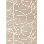 Logan Contemporary Swirls Area Rug - 7' X 10' - Beige/Cream
