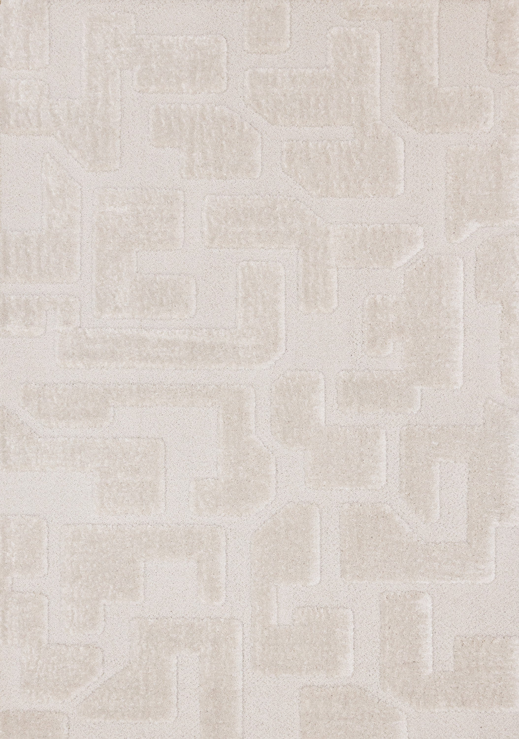 Luxury Plush Textured Shapes Area Rug - 8' X 11' - Cream