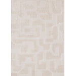 Luxury Plush Textured Shapes Area Rug - 8' X 11' - Cream