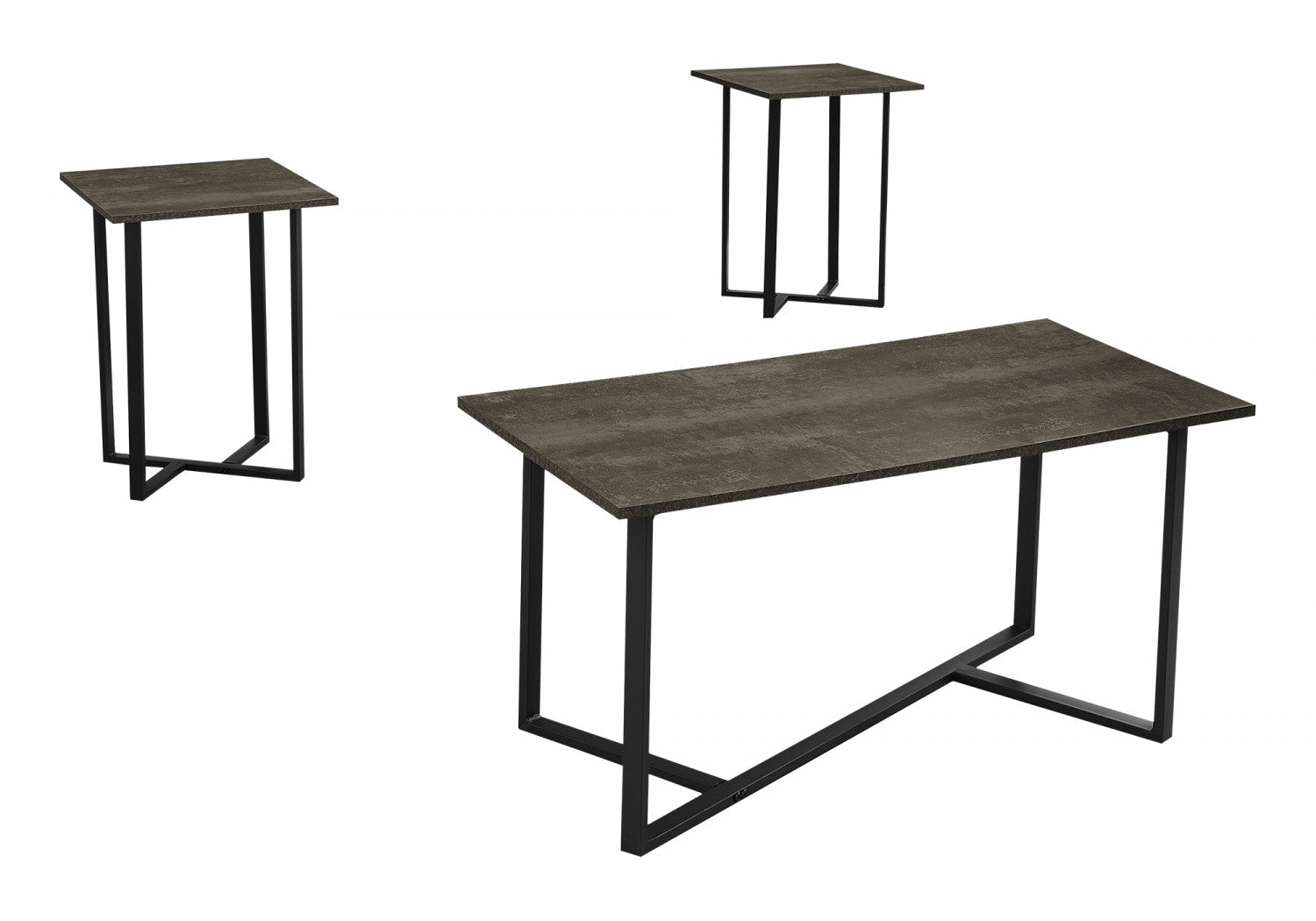 Valencia 3-piece Coffee Table Set - Black, Brown