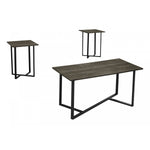 Valencia 3-piece Coffee Table Set - Black, Brown