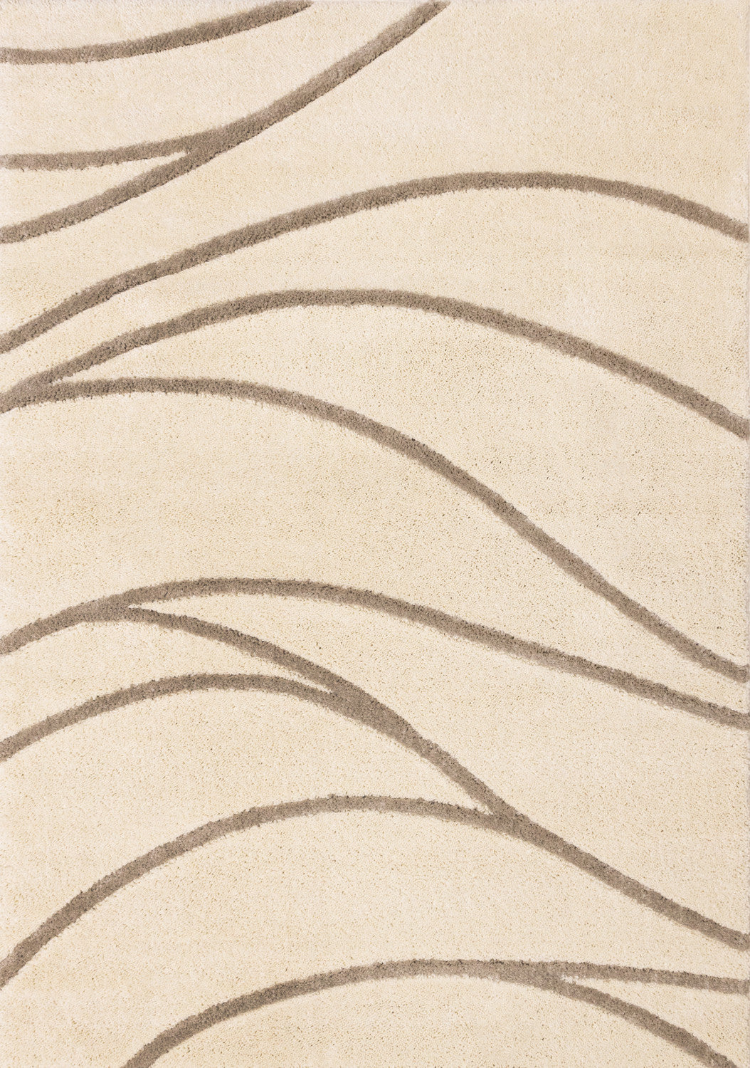Palace Modern Curves Area Rug - 8' X 11' - Cream/Taupe