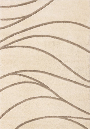 Palace Modern Curves Area Rug - 5' X 8' - Cream/Taupe