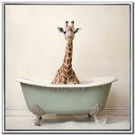 Giraffe Spa Wall Art - Brown/Beige - 24 X 24