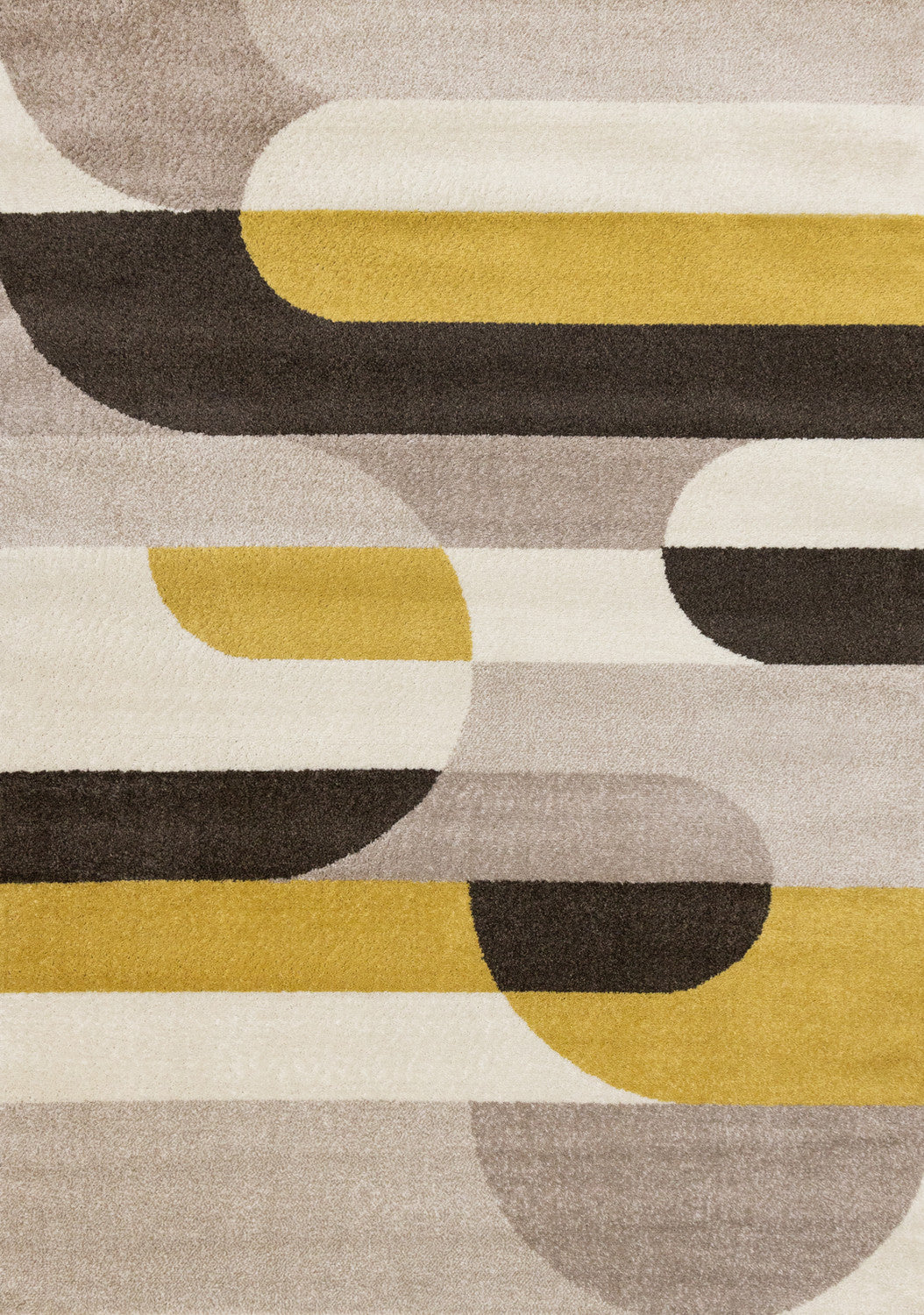 Maui Contemporary Geometric Area Rug - 5' X 8' - Cream/Yellow