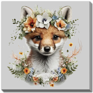 Woodland Queen Wall Art - Orange/Green - 30 X 30