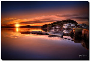 Sunset at the Wharf Wall Art - Orange - 30 X 45