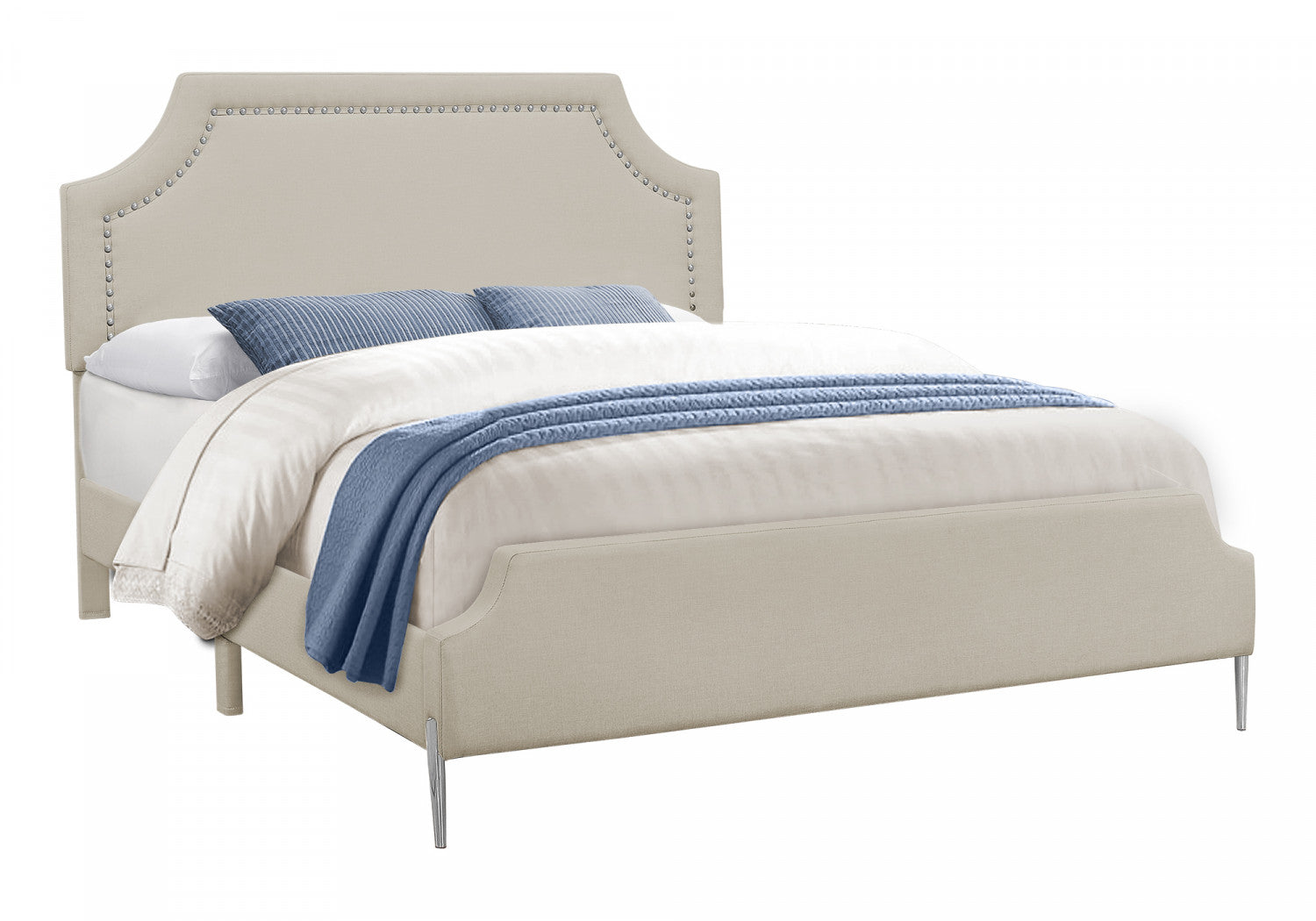Vivian Queen Bed - Beige