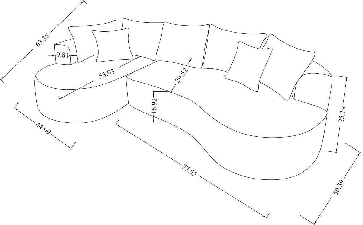 Ibiza All Foam Sectional - Beige