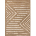 Functional Contemporary Lines Area Rug - 7' X 10' - Brown/Cream