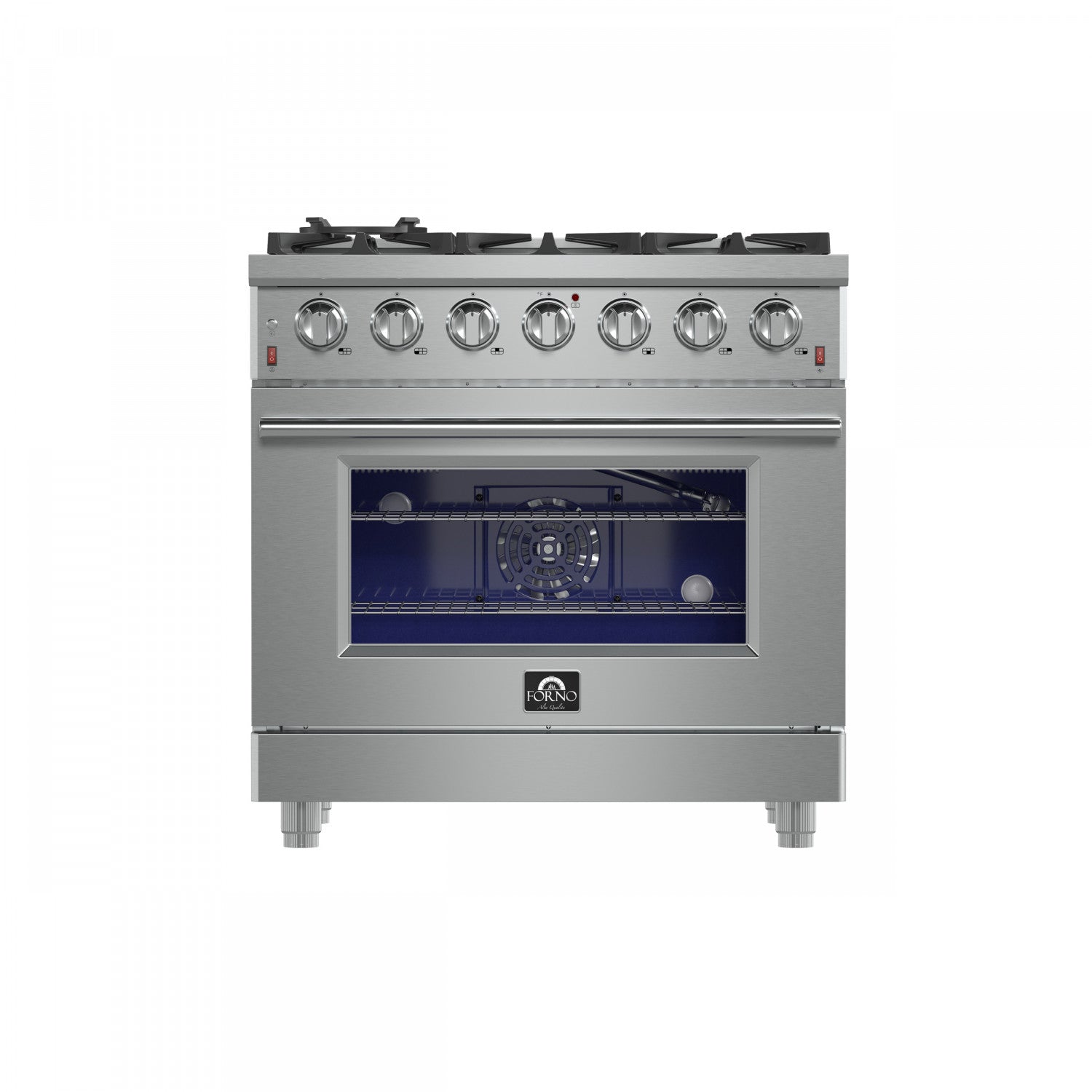 Forno Massimo 36" Stainless Steel Freestanding Gas Range with Air Fry (5.36 Cu. Ft.) - FFSGS6239-36