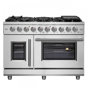 Forno Massimo 48" Stainless Steel Freestanding Double Oven Gas Range (6.58 Cu. Ft.) - FFSGS6439-48