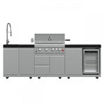 Forno Bulnes Black Countertop Outdoor Kitchen with 30" 60,000 BTU BBQ and Beverage Centre - FODKT2506BLK