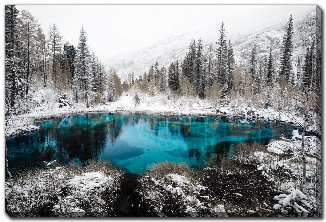 Winter Oasis Wall Art - Grey/Blue - 38 X 60
