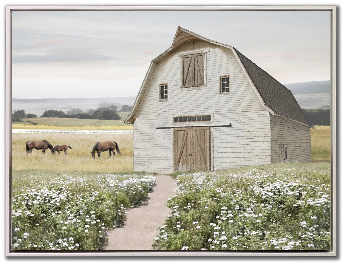 Daisyfield Dreams Wall Art - Green/Neutral - 30 X 40