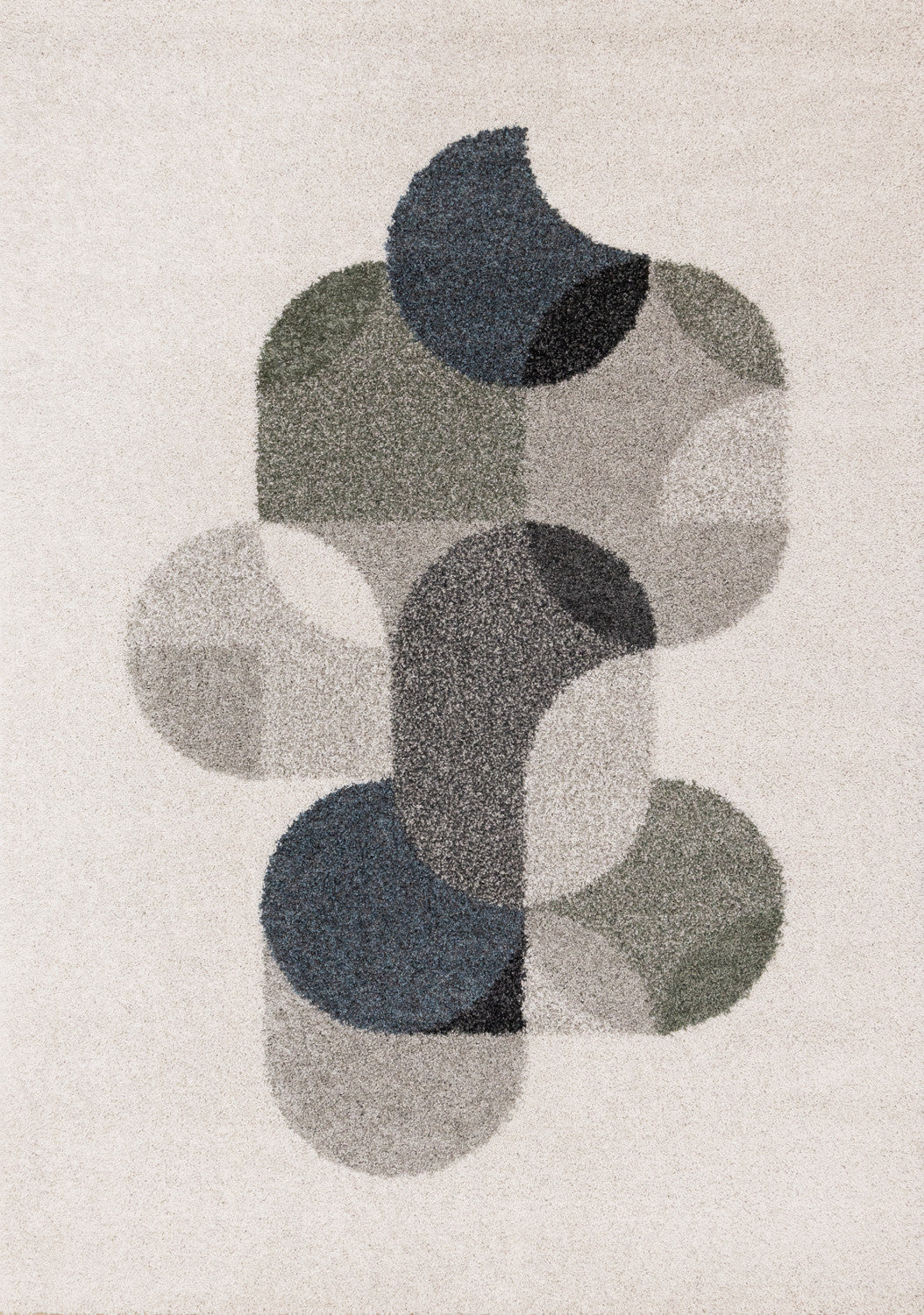 Misha Modern Geometric Area Rug - 5' X 8' - White/Grey