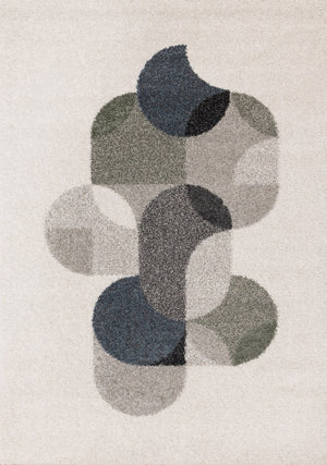 Misha Modern Geometric Area Rug - 5' X 8' - White/Grey