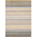 Nora Casual Contemporary Striped Area Rug - 5' X 8' - Cream/Blue/Yellow