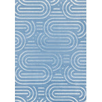 Functional Modern Links Area Rug - 8' X 11' - Blue/Cream
