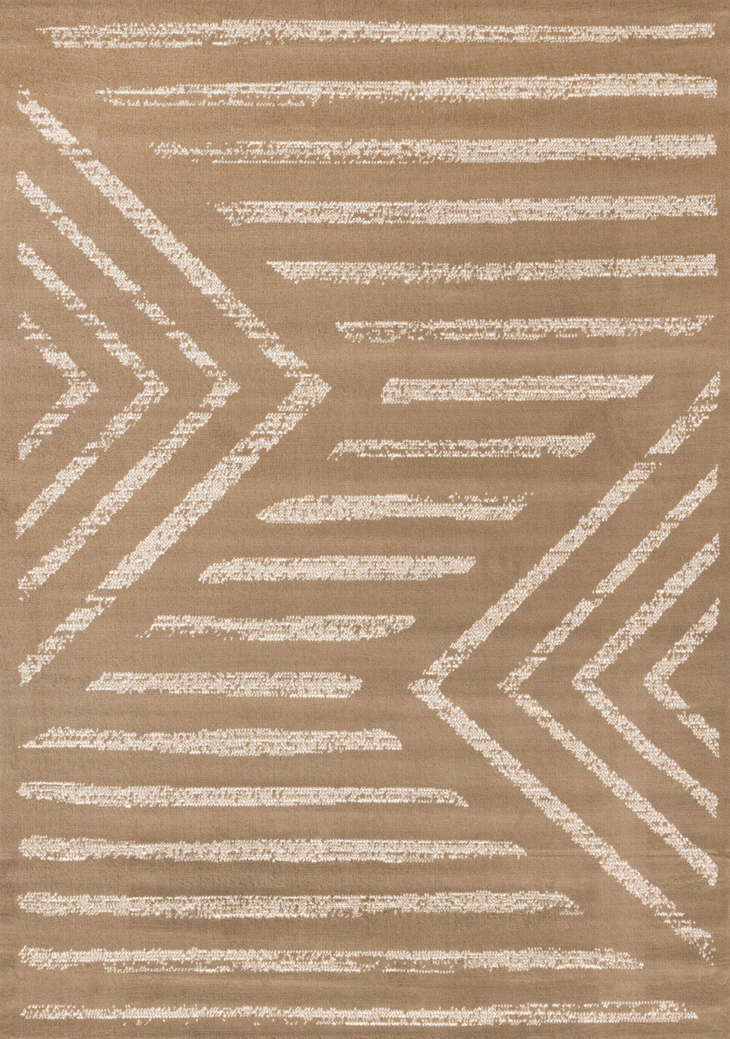 Functional Contemporary Lines Area Rug - 5' X 8' - Brown/Cream