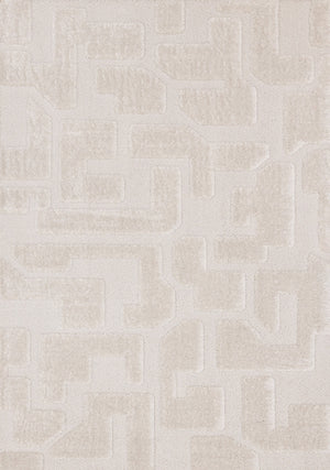 Luxury Plush Textured Shapes Area Rug - 5' X 8' - Cream