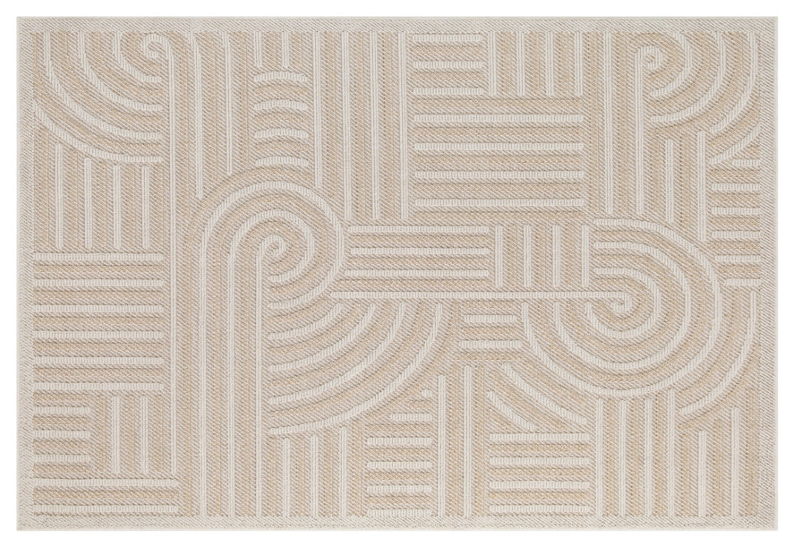 Assia Curves Outdoor Rug - 5' x 7' - Beige