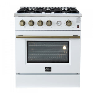 Forno Marco 30" White Freestanding Gas Range (4.32 Cu. Ft.) - FFSGS6277-30WHT