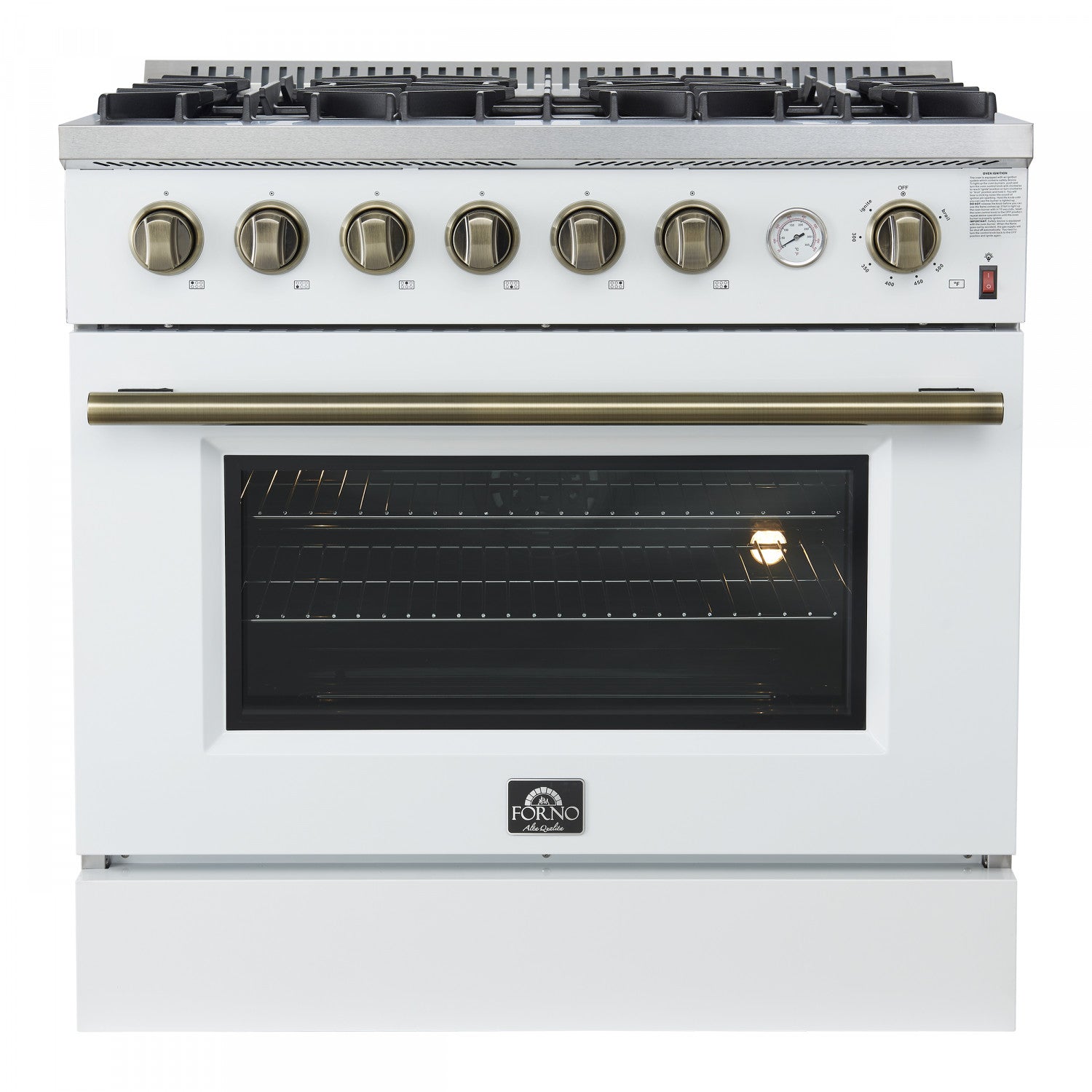 Forno Marco 36" White Freestanding Gas Range (5.36 Cu. Ft.) - FFSGS6277-36WHT