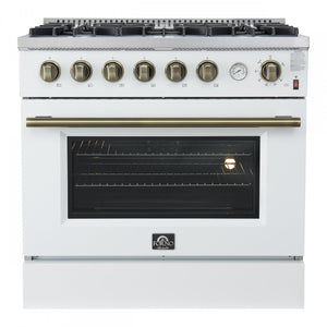 Forno Marco 36" White Freestanding Gas Range (5.36 Cu. Ft.) - FFSGS6277-36WHT