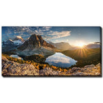 Sunrise Over the Peaks Wall Art - Blue/Brown - 30 X 60