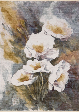 Macie Contemporary Floral Bloom Area Rug - 5' X 8' - Yellow/White/Green