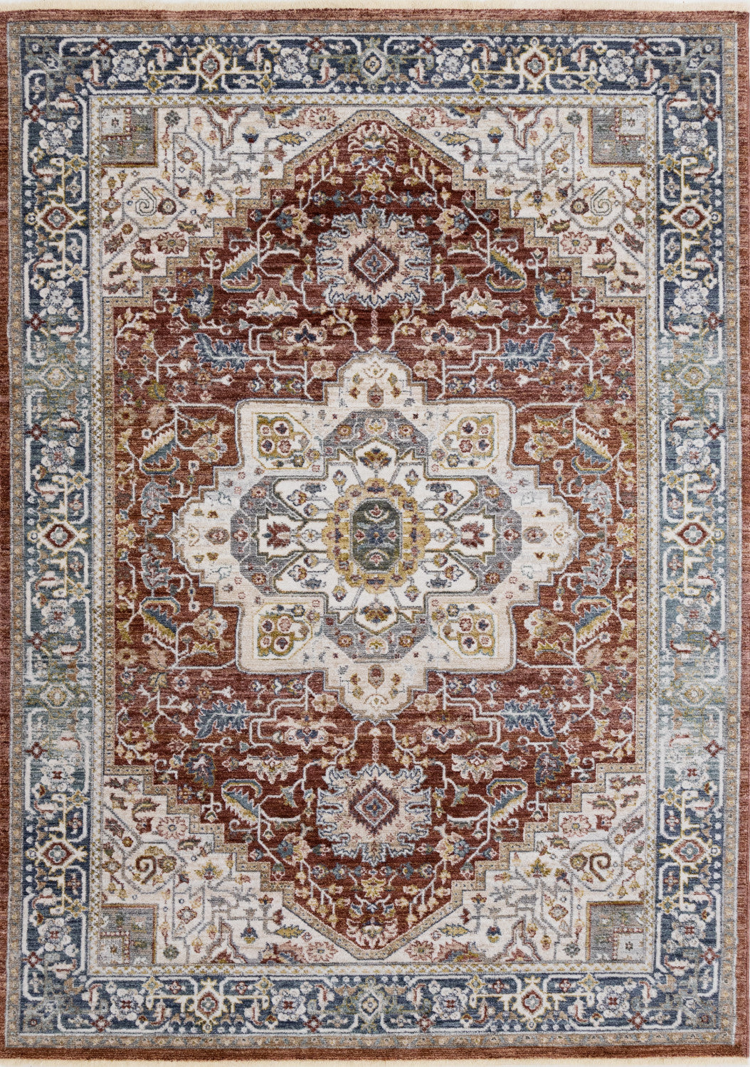 Macie Traditional Area Rug - 8' X 11' - Red/Cream