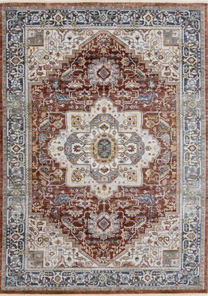 Macie Traditional Area Rug - 8' X 11' - Red/Cream