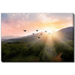 Rise and Soar Wall Art - Green/Orange - 30 X 45