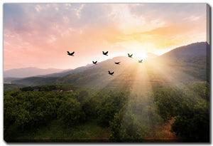 Rise and Soar Wall Art - Green/Orange - 30 X 45