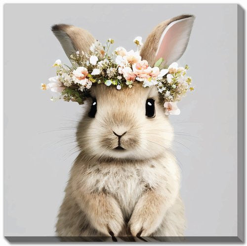 Bunny Royalty Wall Art - Brown/Beige - 38 X 38