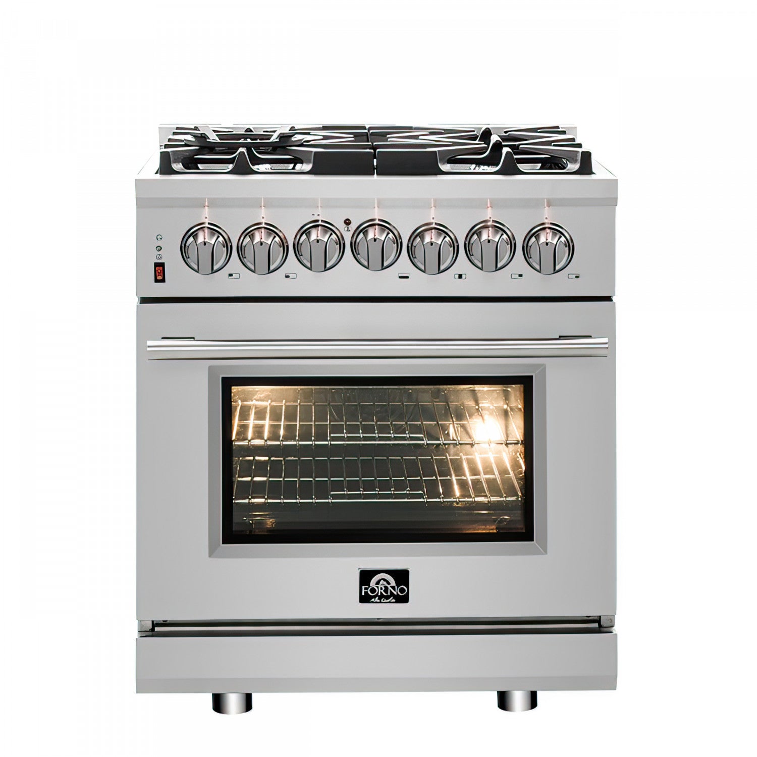 Forno Massimo 30" Stainless Steel Dual Fuel Range With True Convection And Air Fry (4.32 Cu. Ft.) - FFSGS6125-30