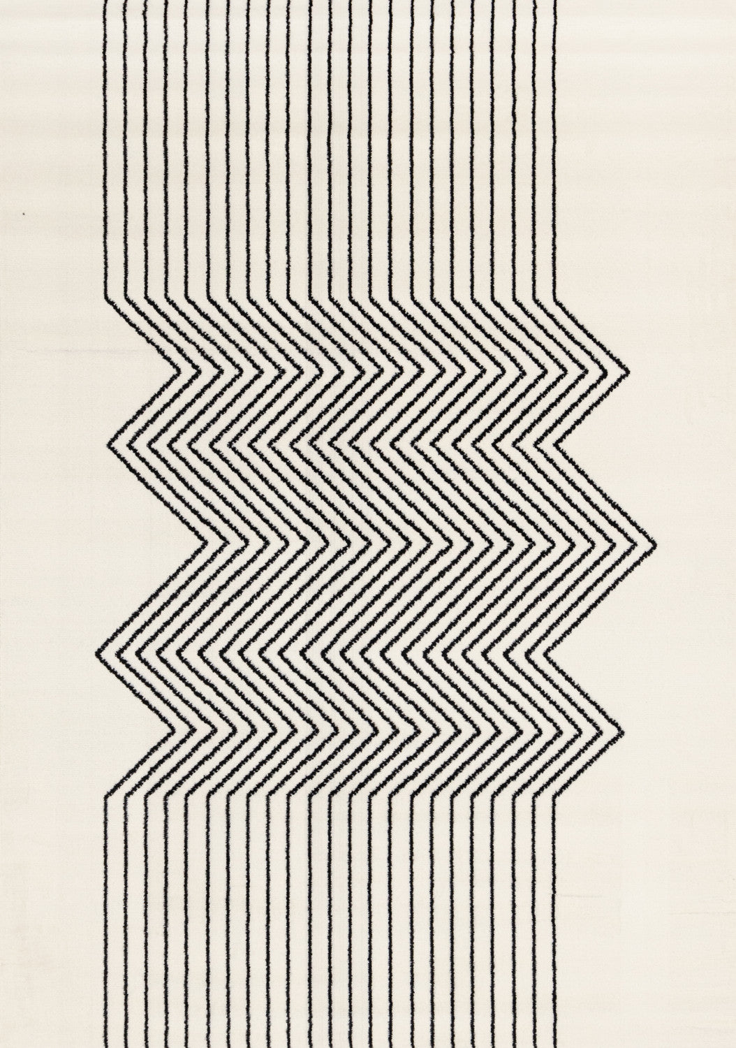 Functional Modern Soundwaves Area Rug - 5' X 8' - White/Black